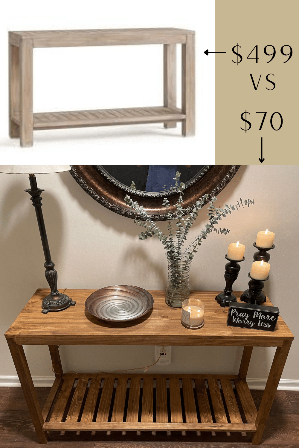 DIY Pottery Barn Inspired Console Table A SIMPLE LIFE HOME