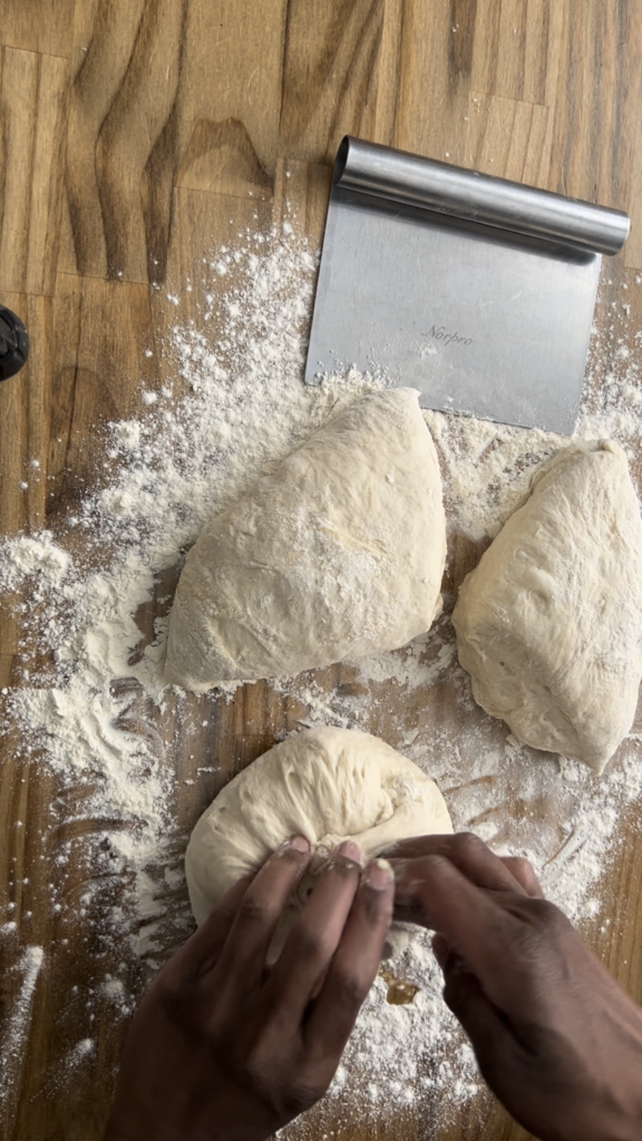 perfectly cooked pizza on parchment paper #perfectpizzadough #pizza #pizzacrust #neopolitanstylepizza